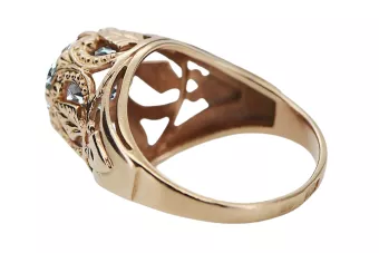 Kubické zirkonie. Originální vinobraní 14K produkt s růžovým zlatým kroužkem vinobraní VRC080R